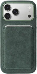 Rosso Avanti iPhone 17 Pro Max Hoesje Alcantara MagSafe met Wallet Groen afbeelding