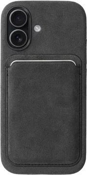 Rosso Avanti Apple iPhone 16 Hoesje Alcantara MagSafe met Wallet Grijs
