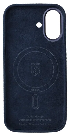 Rosso Avanti Apple iPhone 16 Hoesje Alcantara MagSafe met Wallet Blauw afbeelding 11