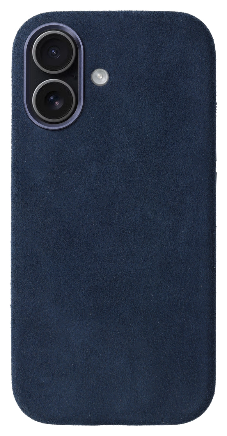 Rosso Avanti Apple iPhone 16 Hoesje Alcantara MagSafe met Wallet Blauw afbeelding 9