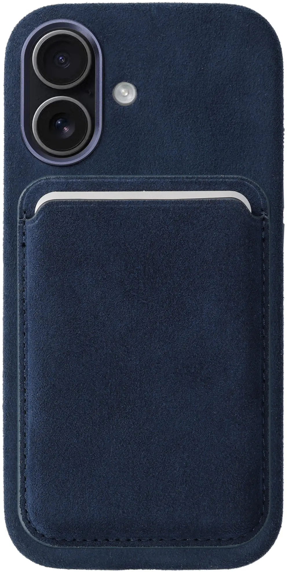 Rosso Avanti Apple iPhone 16 Hoesje Alcantara MagSafe met Wallet Blauw afbeelding 1