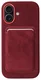 Rosso Avanti Apple iPhone 16 Hoesje Alcantara MagSafe met Wallet Burgundy