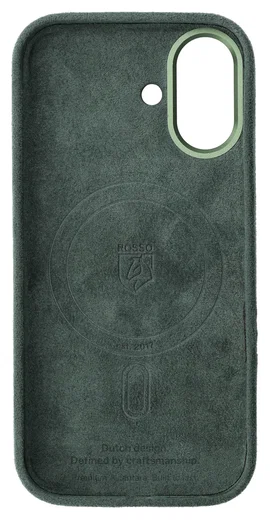 Rosso Avanti Apple iPhone 16 Hoesje Alcantara MagSafe met Wallet Groen afbeelding 11