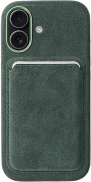 Rosso Avanti Apple iPhone 16 Hoesje Alcantara MagSafe met Wallet Groen