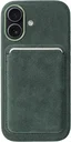 Rosso Avanti Apple iPhone 16 Hoesje Alcantara MagSafe met Wallet Groen