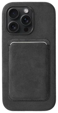 Rosso Avanti Apple iPhone 16 Pro Hoesje Alcantara MagSafe met Wallet Grijs