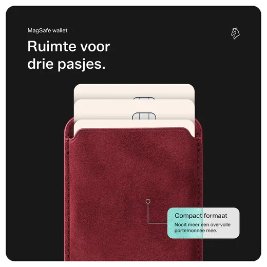 Rosso Avanti Apple iPhone 16 Pro Hoesje Alcantara MagSafe met Wallet Burgundy afbeelding 7