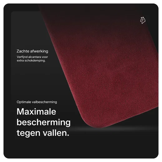 Rosso Avanti Apple iPhone 16 Pro Hoesje Alcantara MagSafe met Wallet Burgundy afbeelding 5