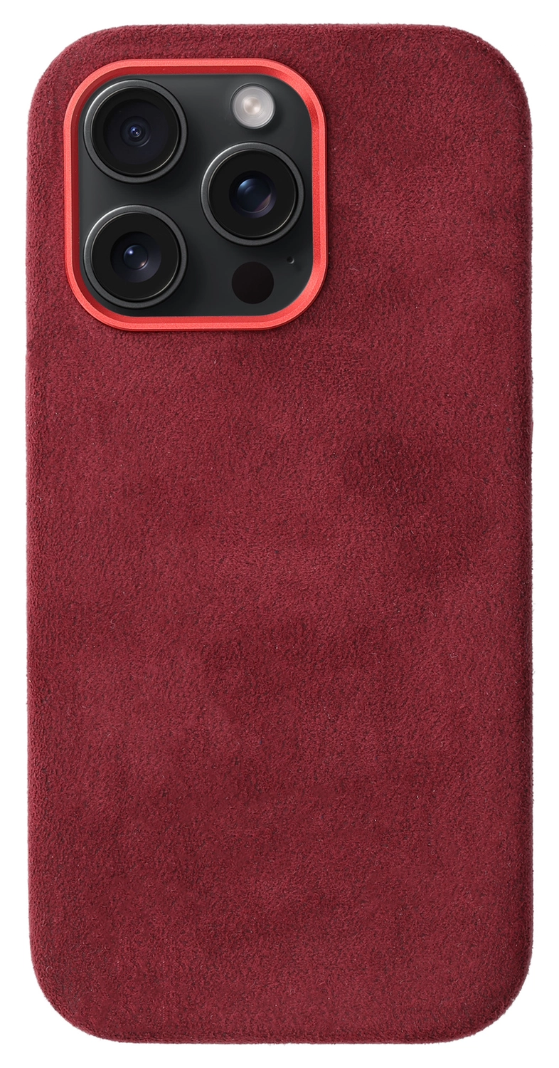 Rosso Avanti Apple iPhone 16 Pro Hoesje Alcantara MagSafe met Wallet Burgundy afbeelding 10