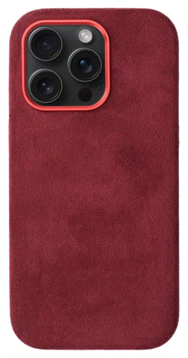 Rosso Avanti Apple iPhone 16 Pro Hoesje Alcantara MagSafe met Wallet Burgundy afbeelding 10