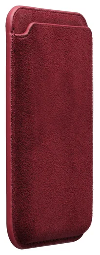 Rosso Avanti Apple iPhone 16 Pro Hoesje Alcantara MagSafe met Wallet Burgundy afbeelding 11