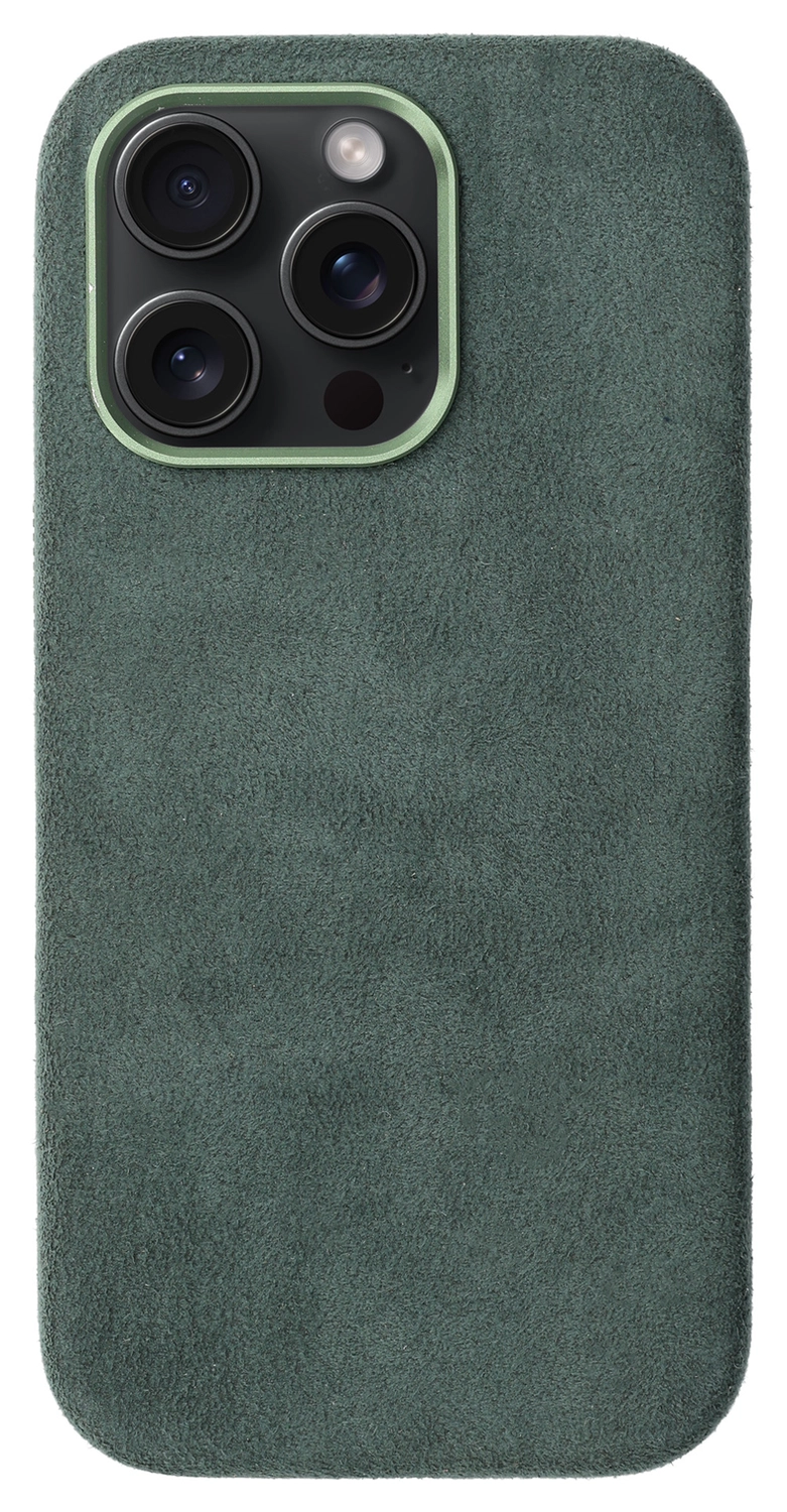 Rosso Avanti Apple iPhone 16 Pro Hoesje Alcantara MagSafe met Wallet Groen afbeelding 9