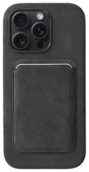 Rosso Avanti iPhone 16 Pro Max Hoesje Alcantara MagSafe met Wallet Grijs afbeelding