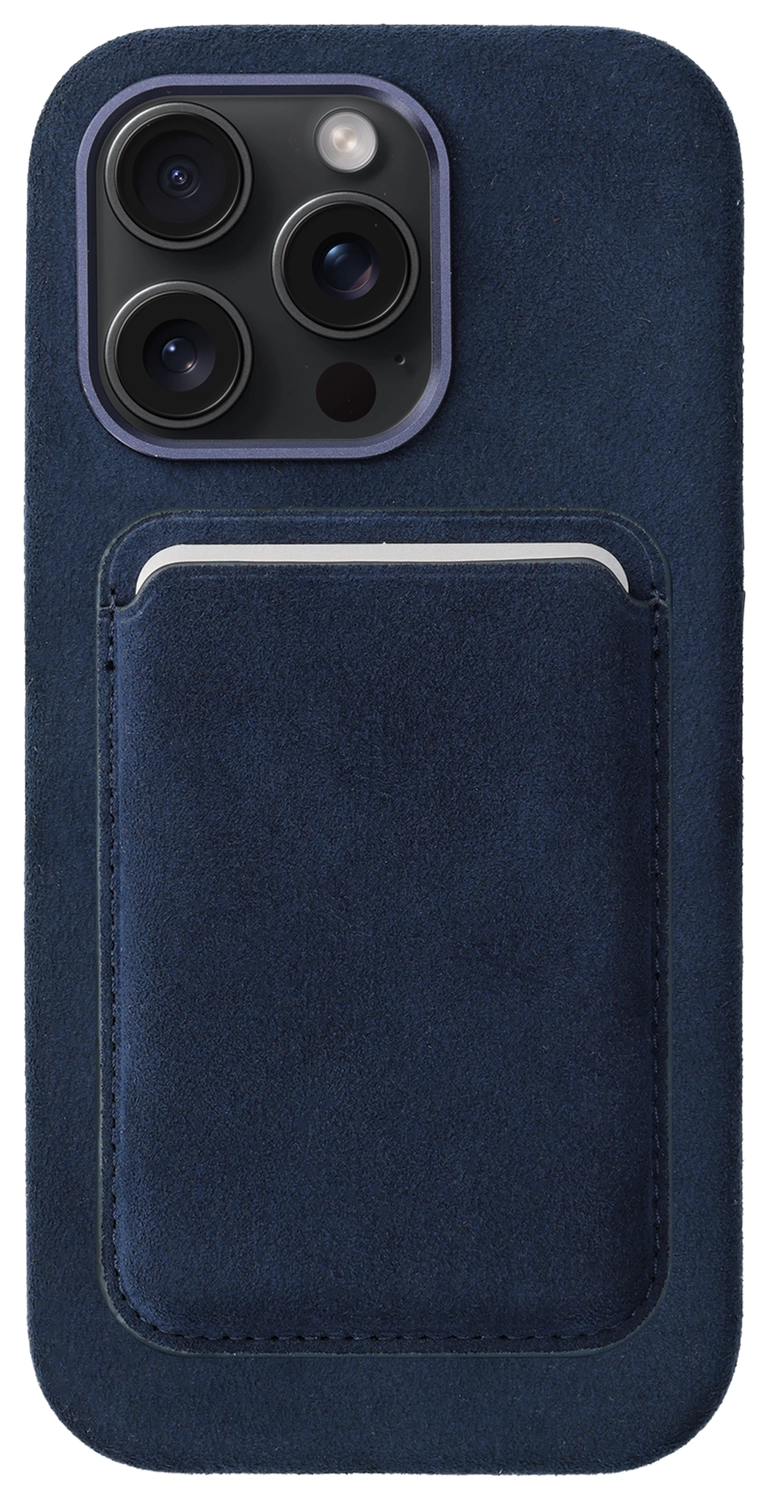Rosso Avanti iPhone 16 Pro Max Hoesje Alcantara MagSafe met Wallet Blauw afbeelding 1