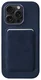 Rosso Avanti iPhone 16 Pro Max Hoesje Alcantara MagSafe met Wallet Blauw afbeelding 1