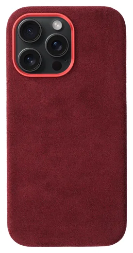 Rosso Avanti iPhone 16 Pro Max Hoesje Alcantara MagSafe met Wallet Burgundy afbeelding 9