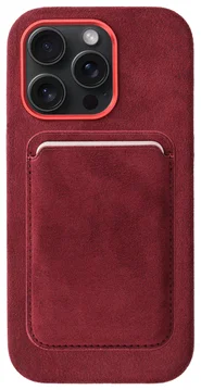 Rosso Avanti iPhone 16 Pro Max Hoesje Alcantara MagSafe met Wallet Burgundy