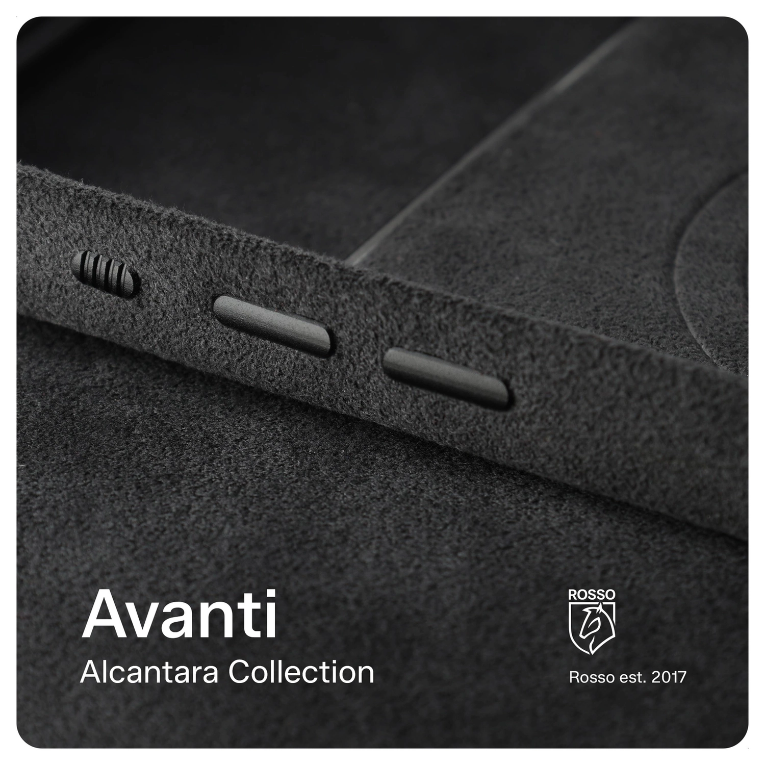 Rosso Avanti Apple iPhone 15 Hoesje Alcantara MagSafe met Wallet Grijs afbeelding 13