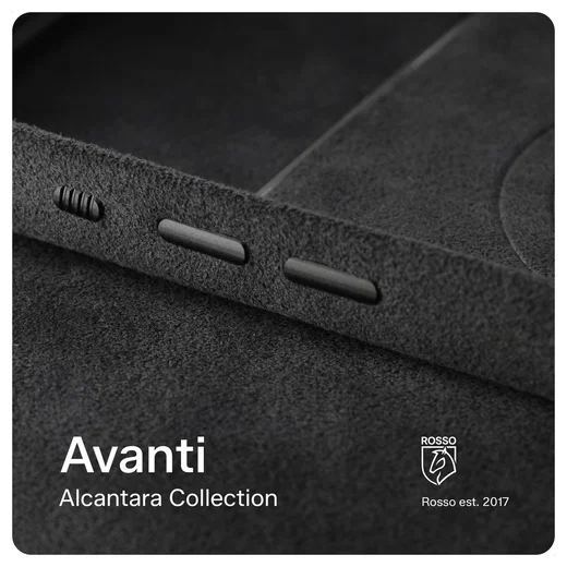 Rosso Avanti Apple iPhone 15 Hoesje Alcantara MagSafe met Wallet Grijs afbeelding 13