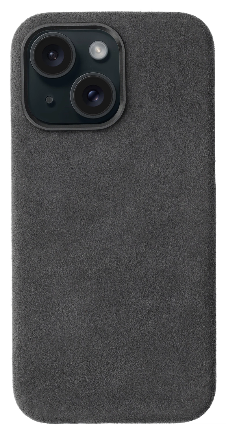 Rosso Avanti Apple iPhone 15 Hoesje Alcantara MagSafe met Wallet Grijs afbeelding 8