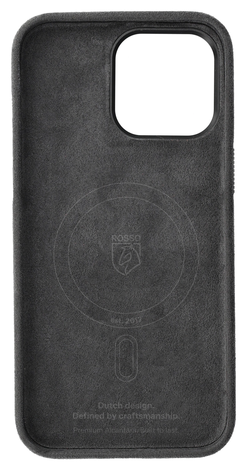 Rosso Avanti Apple iPhone 15 Hoesje Alcantara MagSafe met Wallet Grijs afbeelding 11