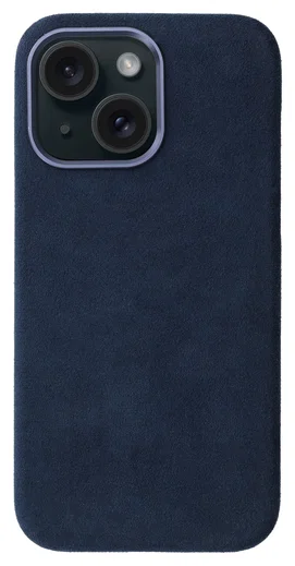 Rosso Avanti Apple iPhone 15 Hoesje Alcantara MagSafe met Wallet Blauw afbeelding 8