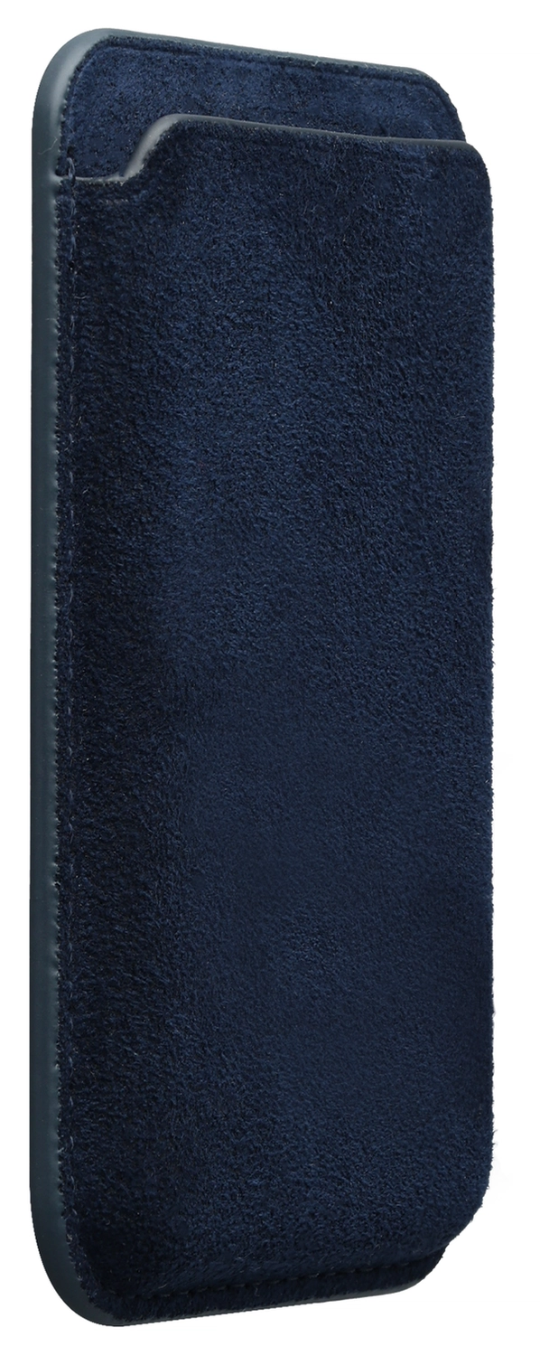 Rosso Avanti Apple iPhone 15 Hoesje Alcantara MagSafe met Wallet Blauw afbeelding 10