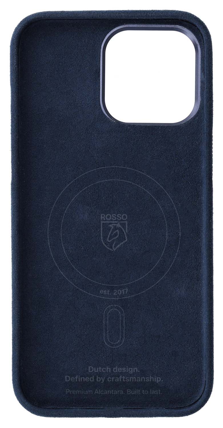 Rosso Avanti Apple iPhone 15 Hoesje Alcantara MagSafe met Wallet Blauw afbeelding 11