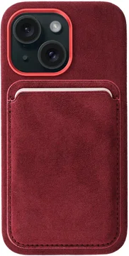 Rosso Avanti Apple iPhone 15 Hoesje Alcantara MagSafe met Wallet Burgundy