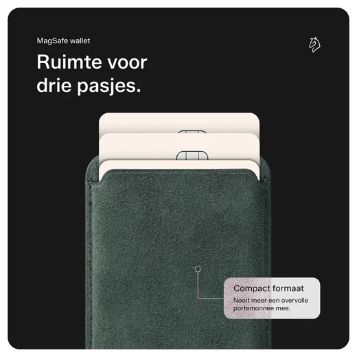 Rosso Avanti Apple iPhone 15 Hoesje Alcantara MagSafe met Wallet Groen afbeelding 7