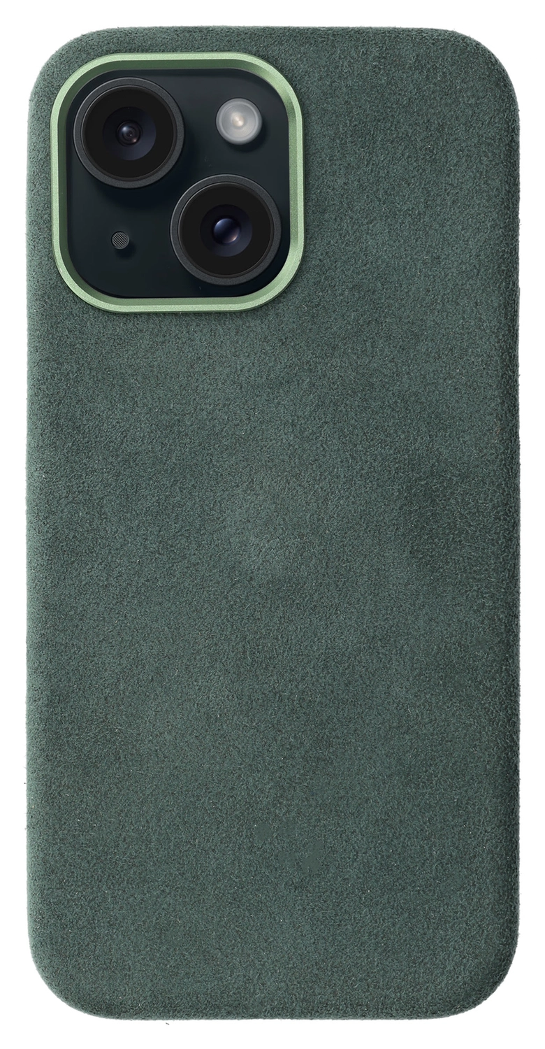 Rosso Avanti Apple iPhone 15 Hoesje Alcantara MagSafe met Wallet Groen afbeelding 8
