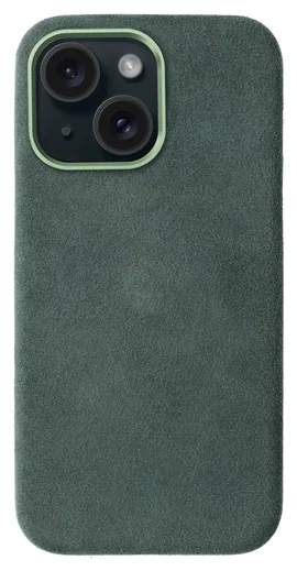 Rosso Avanti Apple iPhone 15 Hoesje Alcantara MagSafe met Wallet Groen afbeelding 8