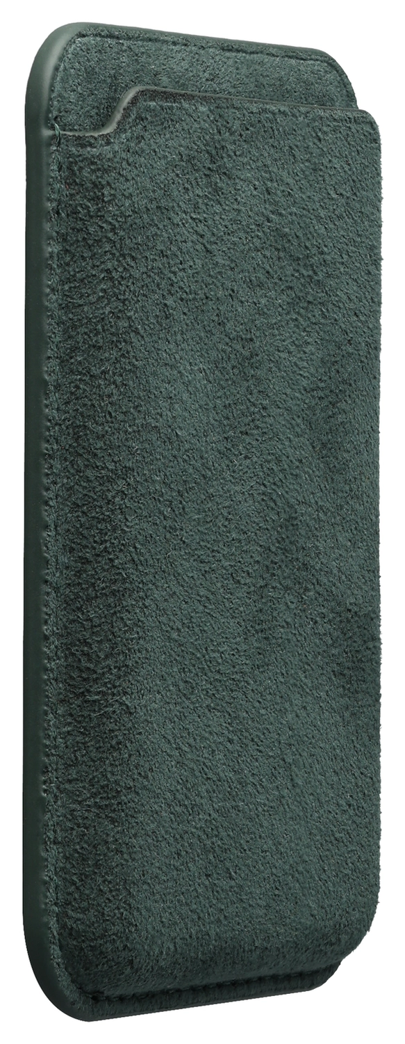 Rosso Avanti Apple iPhone 15 Hoesje Alcantara MagSafe met Wallet Groen afbeelding 10