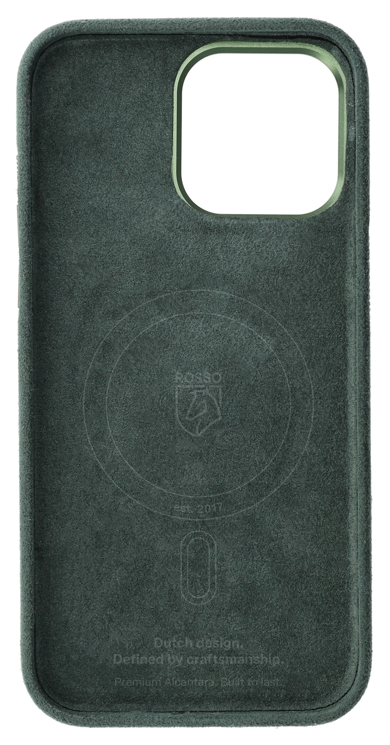 Rosso Avanti Apple iPhone 15 Hoesje Alcantara MagSafe met Wallet Groen afbeelding 11
