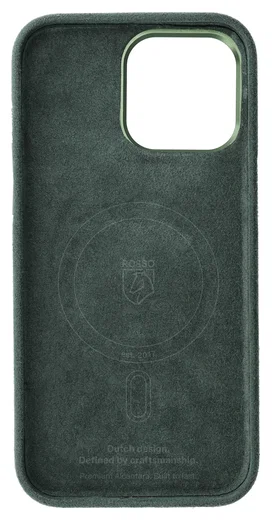 Rosso Avanti Apple iPhone 15 Hoesje Alcantara MagSafe met Wallet Groen afbeelding 11