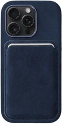 Rosso Avanti Apple iPhone 15 Pro Hoesje Alcantara MagSafe met Wallet Blauw afbeelding