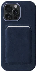 Rosso Avanti iPhone 15 Pro Max Hoesje Alcantara MagSafe met Wallet Blauw afbeelding