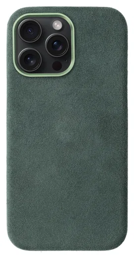 Rosso Avanti iPhone 15 Pro Max Hoesje Alcantara MagSafe met Wallet Groen afbeelding 9