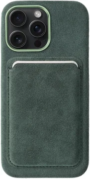 Rosso Avanti iPhone 15 Pro Max Hoesje Alcantara MagSafe met Wallet Groen