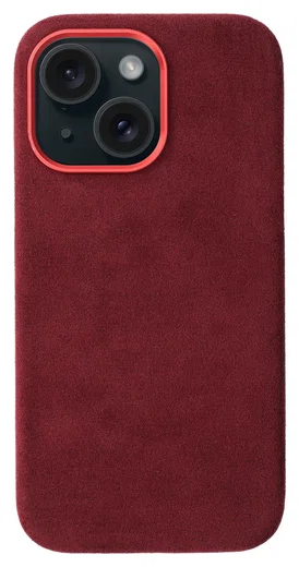 Rosso Avanti Apple iPhone 14 / 13 Hoesje Alcantara MagSafe met Wallet Burgundy afbeelding 8