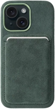 Rosso Avanti Apple iPhone 14 / 13 Hoesje Alcantara MagSafe met Wallet Groen