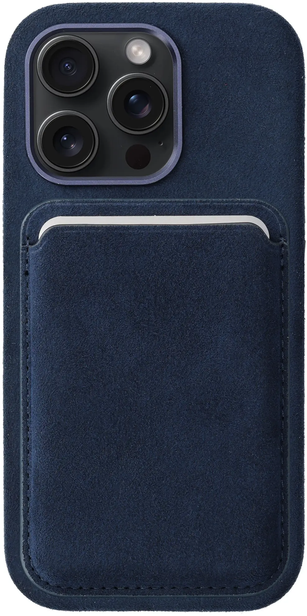 Rosso Avanti Apple iPhone 14 Pro Hoesje Alcantara MagSafe met Wallet Blauw afbeelding 1
