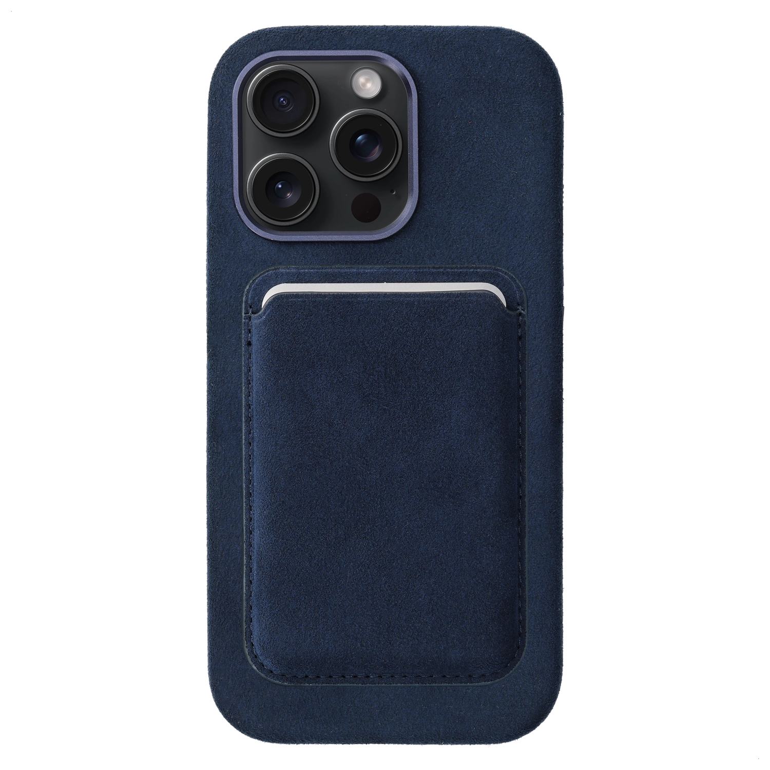 Rosso Avanti iPhone 14 Pro Max Hoesje Alcantara MagSafe met Wallet Blauw afbeelding 1