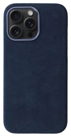 Rosso Avanti iPhone 14 Pro Max Hoesje Alcantara MagSafe met Wallet Blauw afbeelding 8
