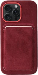 Rosso Avanti iPhone 14 Pro Max Hoesje Alcantara MagSafe met Wallet Burgundy afbeelding