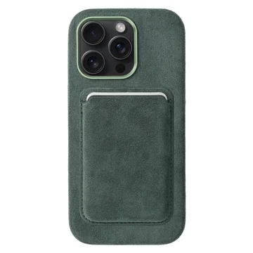 Rosso Avanti iPhone 14 Pro Max Hoesje Alcantara MagSafe met Wallet Groen