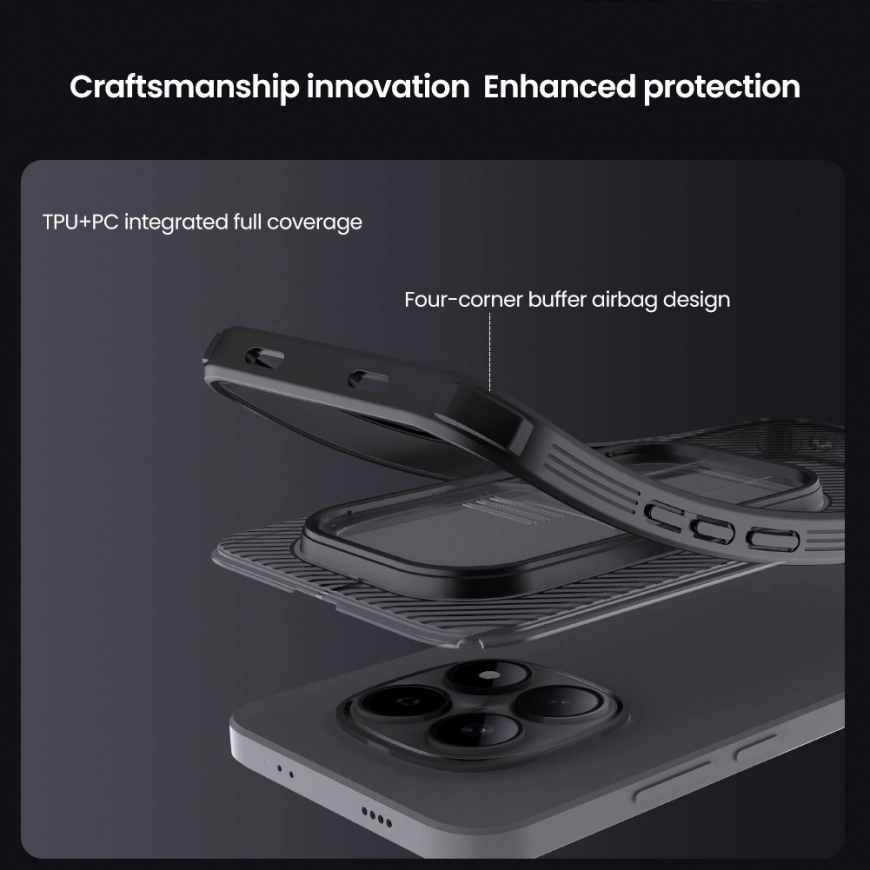 Nillkin CamShield Xiaomi Redmi Note 15 Pro 5G Hoesje Camera Slider Clear Zwart afbeelding 6