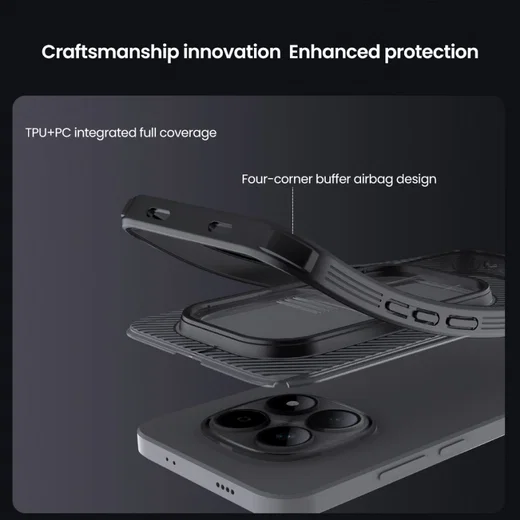 Nillkin CamShield Xiaomi Redmi Note 15 Pro 5G Hoesje Camera Slider Clear Zwart afbeelding 6
