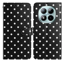 Xiaomi Redmi Note 15 Pro+ 5G Hoesje Portemonnee Book Case Polka Dot Zwart afbeelding