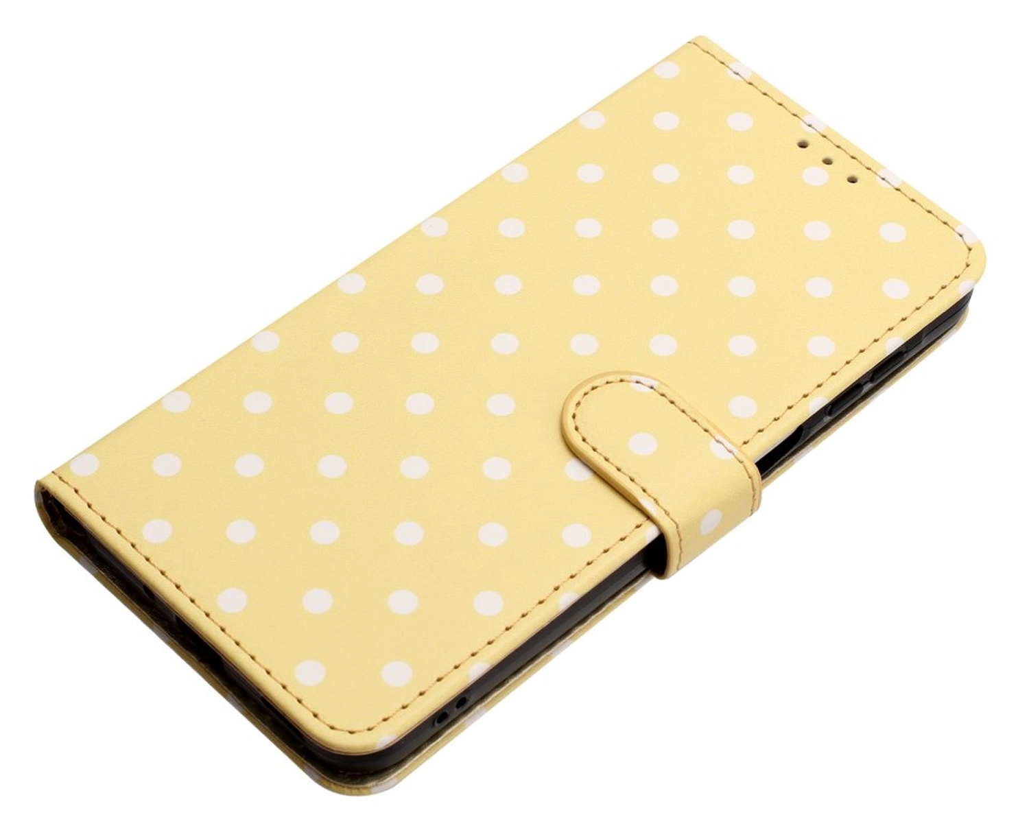 Xiaomi Redmi Note 15 Pro+ 5G Hoesje Portemonnee Book Case Polka Dot Geel afbeelding 2